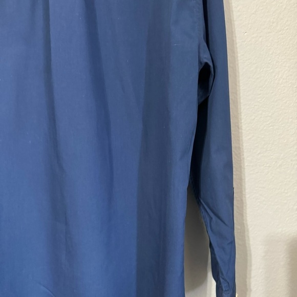 Valerio Garati Fitted Man Blue Collared Long Sleeves Button-Down T-Shirt Sz L - Picture 6 of 14